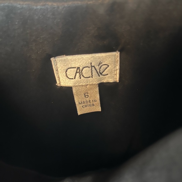 Cache Black Lace Formal Cocktail Spaghetti Strap Dress, 6 - Picture 5 of 5